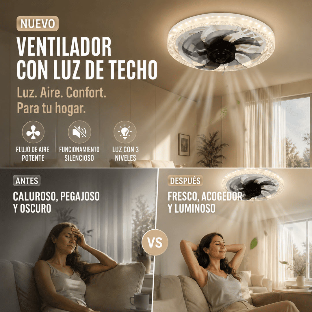 FrescoMax®️ | Ventilador y lampara Inteligente,