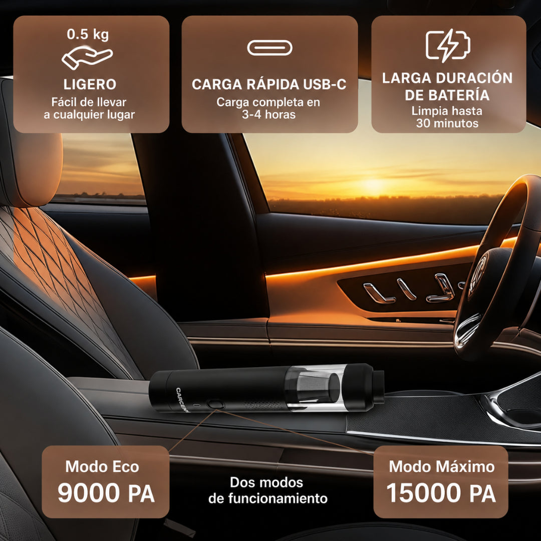 CarClean 360°| Aspiradora y Sopladora Portátil 2 en 1